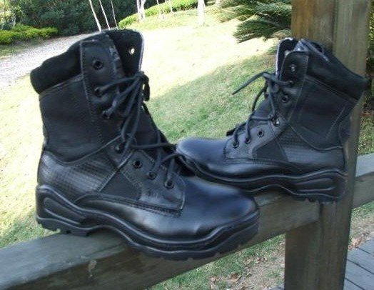 Black Roman PU Mid-Calf Round Head Men's Casual Boot