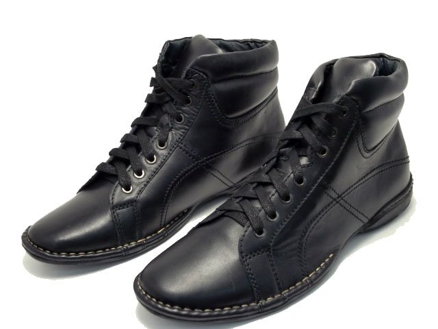 Ankle Leather Warm Durable Black Men's Casual Boots