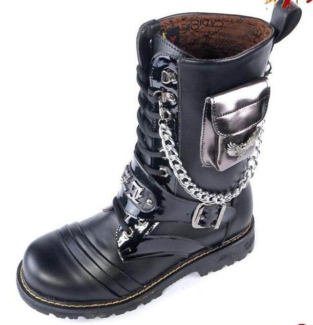 Locomotive Fashionable Round Head Punk Men's Snow Boots