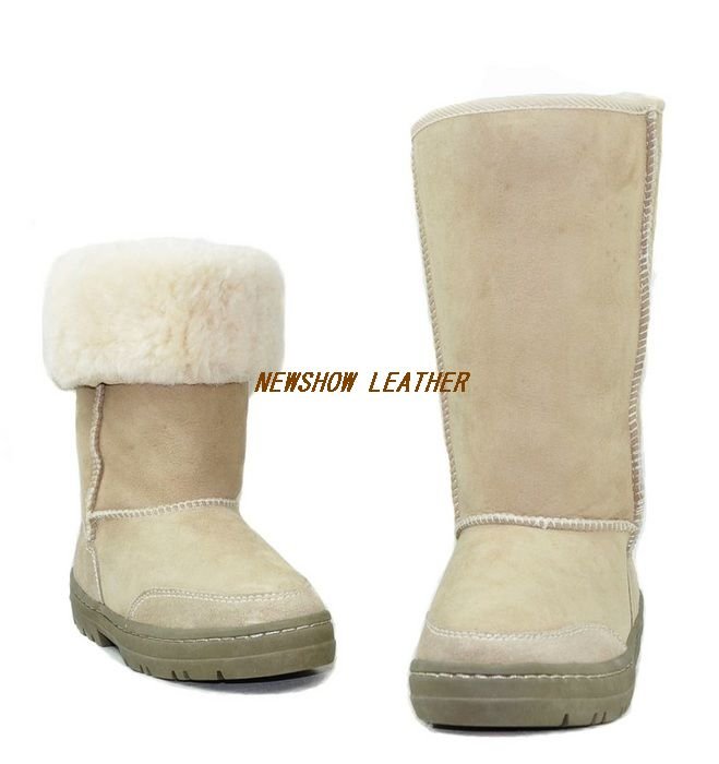 Sheepskin Suede Fleece Flat Heels Winter Women's Ankle Boots