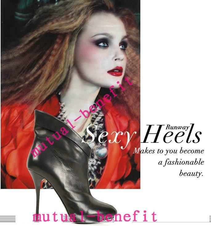 Genuine Leather Roman Style Pointed Thin and High Heels Ankle Boots