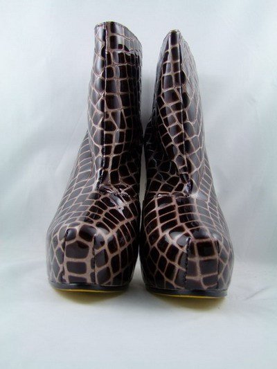 Fashion Leather Double Platform Style Super High Women's Ankle Boots