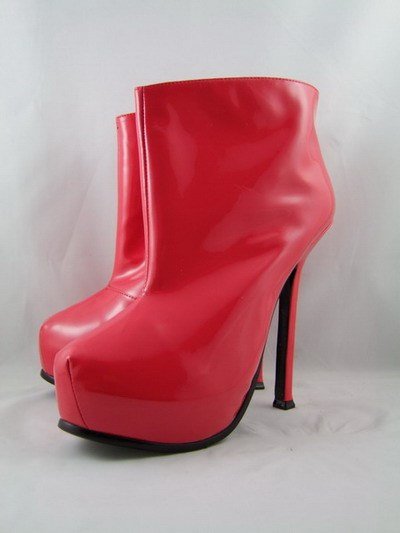 Women's Fashion Leather Patent Leather High Heel Ankle Boots