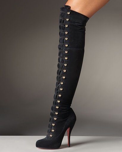 Black Size:36-41 Suede Lace-up Women's Knee High Boots