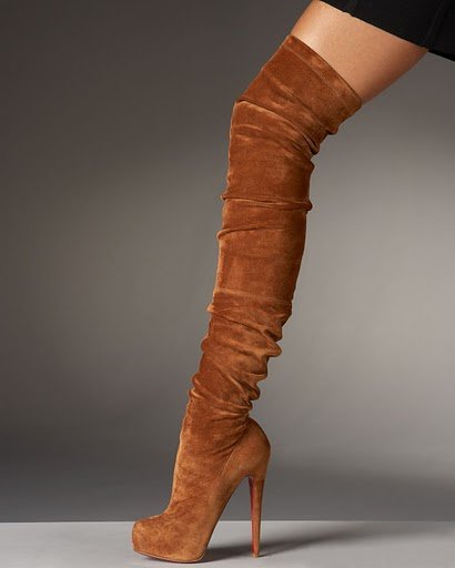 Brown Suede Autumn Winter Women's Knee High Boots