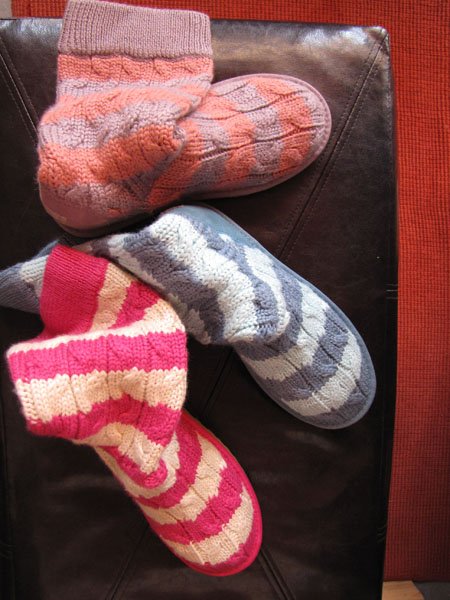 Warm Tall Stripe Knee-High Snow Boots