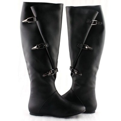 New Style Sheepskin Over Knees Black Genuine Leather Thigh High Boots