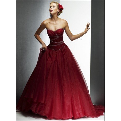 Red A Line Tea Length Halter Women Dresses