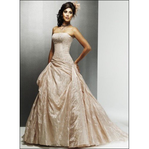 Strapless Beading With Embroidery Floor-length Evening Dress Prom
