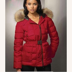 Red Bust Removable Cap Windproof Women's Outerwear