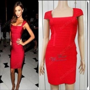 Red Woolen Evening Sheath Lace Up Skirts