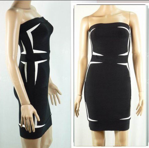 Asymmetrical Worsted 100% Silk Black & White Skirts