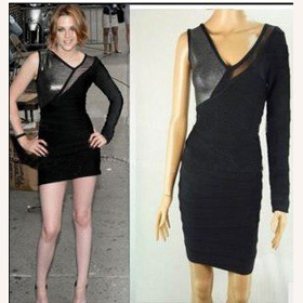 Wool Worsted Asymmetrical Black Sheath Skirts