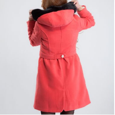 High Waist Hooded Cashmere Temperament Coat