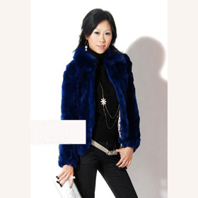 Blue Rabbit Garment Wit Fox Fur Collar Women's Jackets