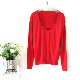 Red Warm Durable Women's Cardigan