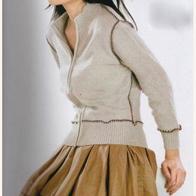 Flat Knitted Cashmere Light Grey Long Sleeves Winter Women's Sweaters