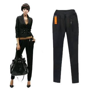 Women Cotton Mid Waist Europe Hole Breathable Pencil Jeans