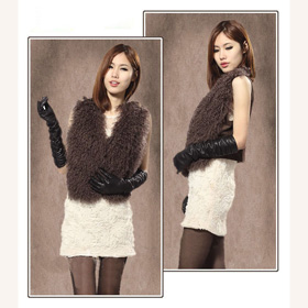 Genuine Lamb Fur Short Style Fashion Vests & Waistcoats