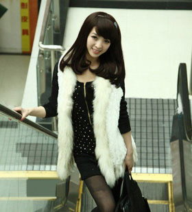 Rabbit Fur White With Tassel Vests & Waistcoats