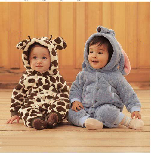 Animal Design Romper 100% Polyester Long Sleeve Baby Rompers