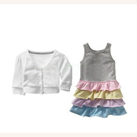 100% Cotton Knitted 2-6 Years Girls Tow-piece Suit