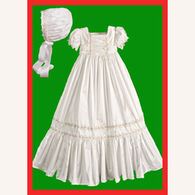 Christening White Print Baby Dresses