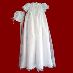 Christening Polyester Short Sleeve Embroidered Baby Dresses