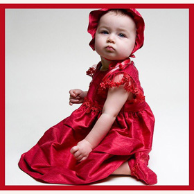 Cotton Short Sleeve Round Neck Christening Dress