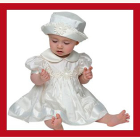 100% Cotton Lining Embroidered Satin Baby Dresses