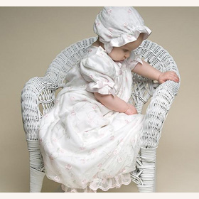 Cotton Christening Short Sleeve Baby Dresses