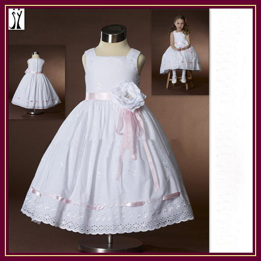 Sleeveless Feather Decoration Handmade Washable Soft Baby Dresses