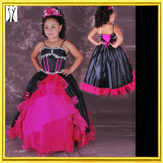 Doll-like Enchanting Long Spaghetti Strap Little Flower Girl Dress