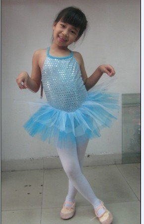 100% Spandex Gauze Sleeveless Blue Ballet Skirt