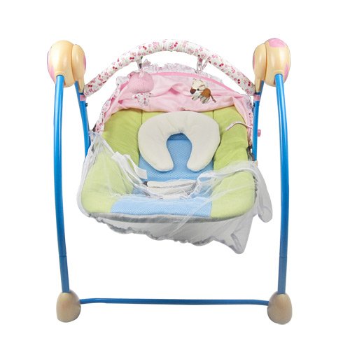 Blue Metal With Electric Music Baby Bed