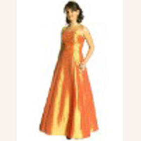 Cocktail Plus Size 100% Polyester Orange Zipper Back A-line Wedding Dresses