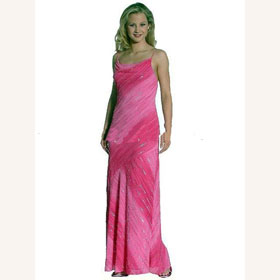 Tulle Spaghetti Straps Ankle-length  Cascading Ruffle Sequined Cocktail Dress