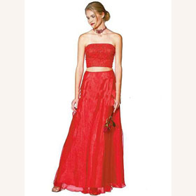 Ankle-length Strapless Halter Ribbons Embroidery Organza Wedding Dresses