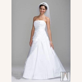 Gracious & Graceful Taffeta Strapless  Ankle-length Court Train Sheath Wedding Dresses