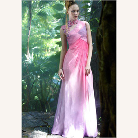 Glamorous & Dramatic One Shoulder Ankle-length Satin Appliques A-line Wedding Dress
