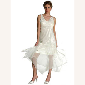 Chic & Modern Matte Satin Sexy V-neck Straps Asymmetrica Dropped Cocktail Dress