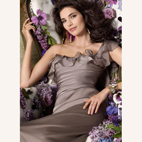 Charming Sexy One Shoulde Ruched Zipper Floor-length Chiffon Wedding Dress