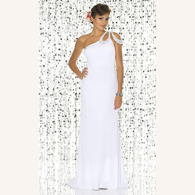 Moder Matte Satin Ankle-length Crystal Single Shoulder Trumpet Lace Wedding Dresses