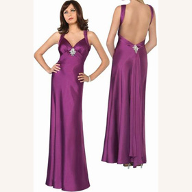Matte Satin Ankle-length V-neck Halter Straps Jewel Classic & Timeless Wedding Dresses