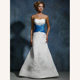 Embroidery Taffeta Zipper Strapless Halter Trumpet Ankle-length Wedding Dresses