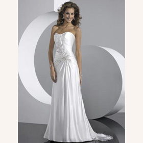Women's Strapless Floor-length Satin Wedding Dresses