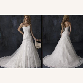 Classic Embroidered Backless Asymmetrical Wedding Dresses