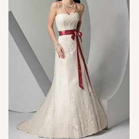 Trumpet Embroidered Backless Floor Length Asymmetrical Wedding Dresses