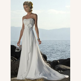 Taffeta Embroidered Lace White Asymmetrical Wedding Dresses