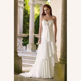 Embroidered Modern Sleeveless Floor-Length Fashion Ball Gown Wedding Dresses